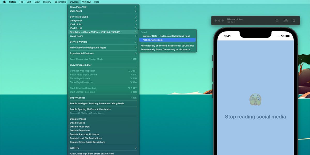 Web Inspector on iOS devices and Simulators