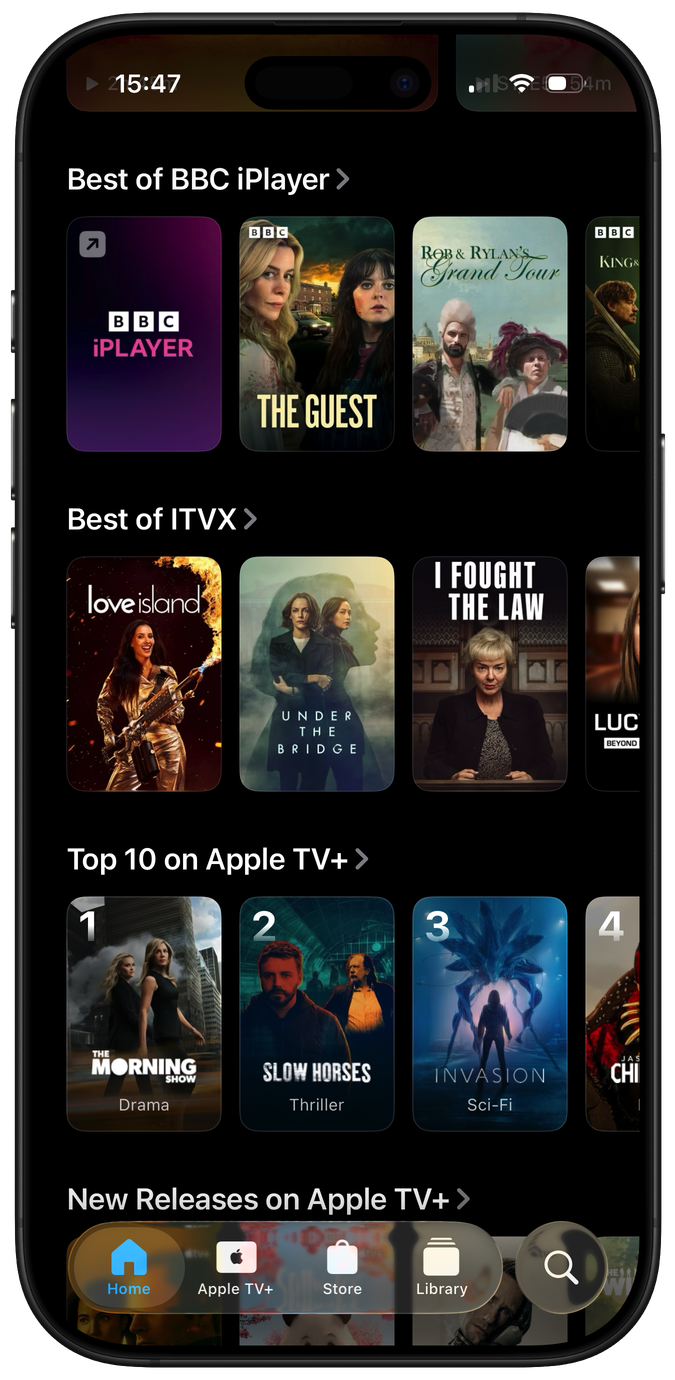 The new portrait artwork with liquid glass on iOS 26