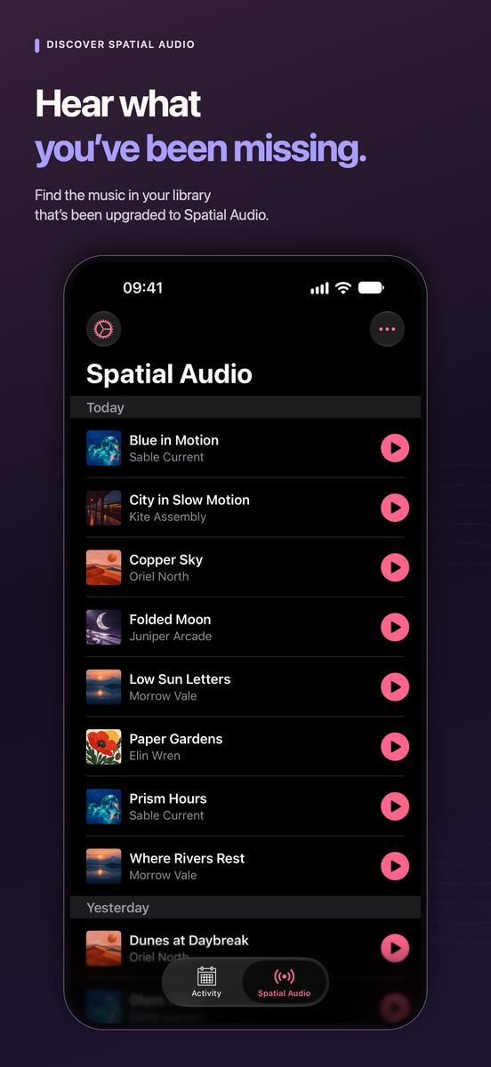 A screenshot for the Spatial Audio matching feature of Music Library Tracker v2.2