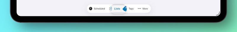 The traditional iPad tab bar in Liquid Glass