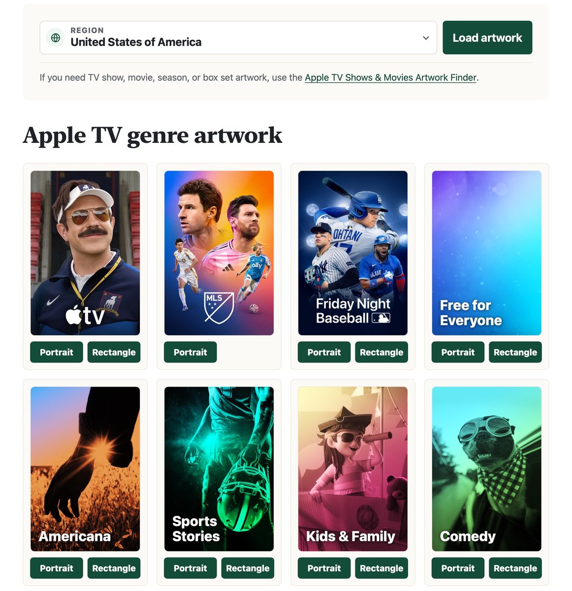 Genre artwork from Apple TV