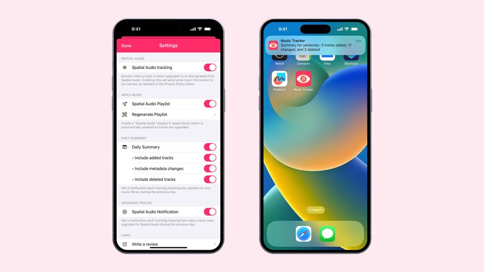 Music Library Tracker notification options