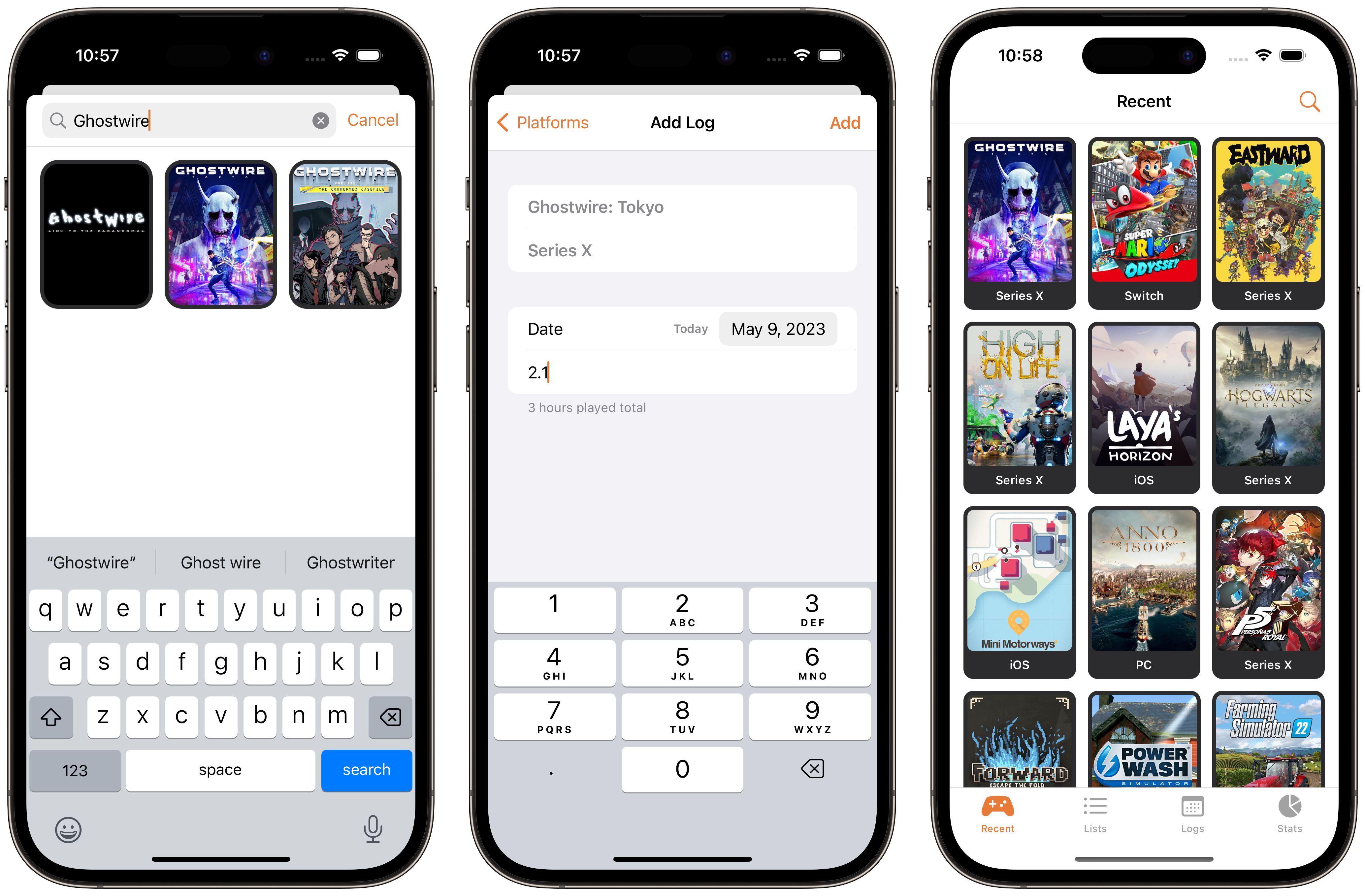 Logging game time via Search & Add